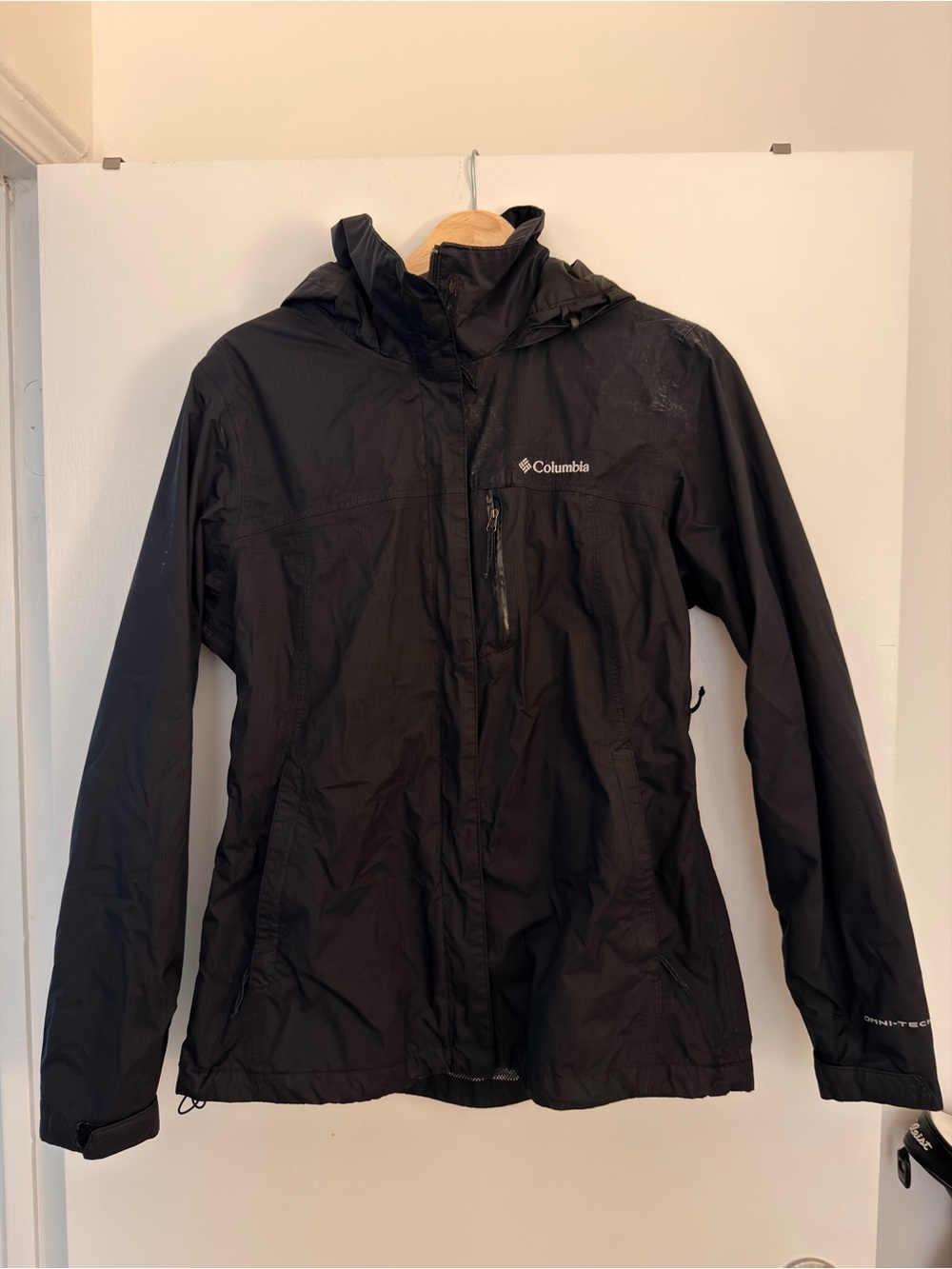 Columbia Black Hooded Waterproof Shell Jacket
